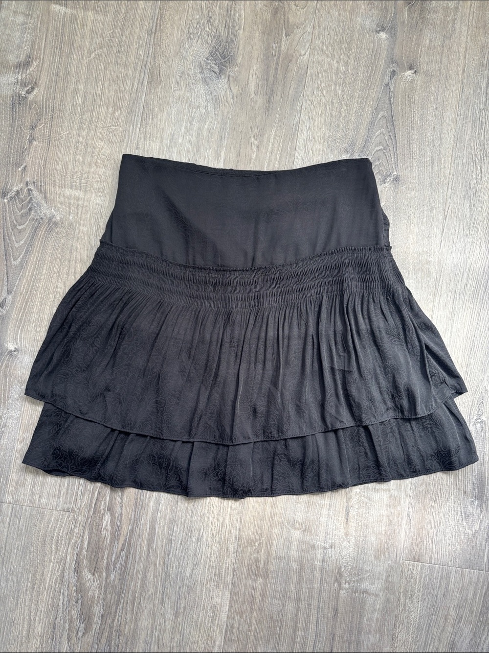 White House Black Market Black Tiered Mini Skirt